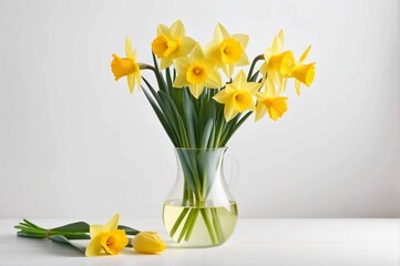 Tulip Radiance: A Bouquet in Vase Illuminating Elegance