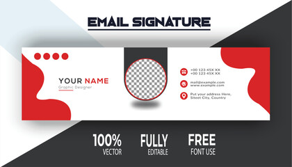 Corporate, Modern and Professional Email Signature. Creative Multipurpose business email signatures With an Author photo place