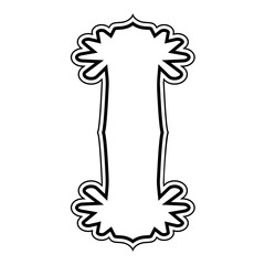 Islamic Vertical Frame Design double lines Outline Linear Black Stroke silhouettes Design pictogram symbol visual illustration