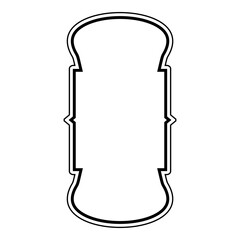 Fototapeta premium Islamic Vertical Frame Design double lines Outline Linear Black Stroke silhouettes Design pictogram symbol visual illustration