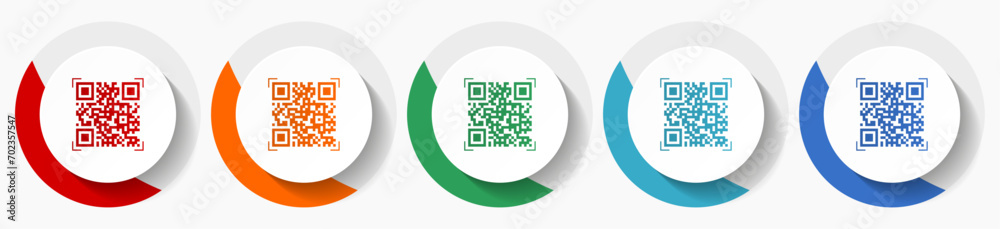 Aufkleber qr code, shopping vector icon set, flat icons for logo design, webdesign and mobile applications, co