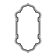 Islamic Vertical Frame Design double lines Outline Linear Black Stroke silhouettes Design pictogram symbol visual illustration