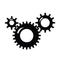 Mechanical gears, machines and mechanisms and transmissions flat design