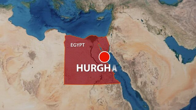 Geolocation of the city of Hurghada on the map