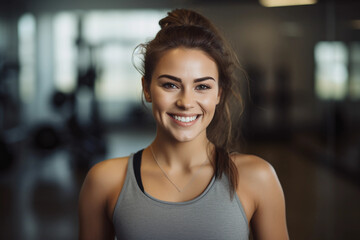Fitness and coach with arms crossed and smile for training, exercise or workout at the gym. Portrait of a confident  female sports instructor with vision for healthy body 