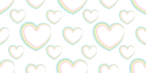 Seamless pattern rainbow hearts.Vector illustration.