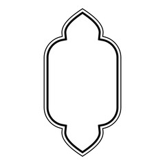 Islamic Vertical Frame Design double lines Outline Linear Black Stroke silhouettes Design pictogram symbol visual illustration