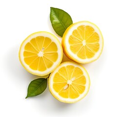  Frische Zitronen auf einem weißen Hintergrund