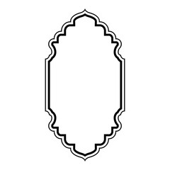Islamic Vertical Frame Design double lines Outline Linear Black Stroke silhouettes Design pictogram symbol visual illustration