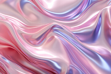 Obraz premium pink and purple chrome liquid texture smooth flowing waves with chromatic motion effect as background wallpaper pattern print