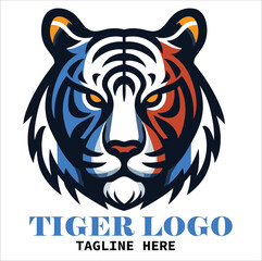 tiger head , tiger face, Colorful Tiger head logo design