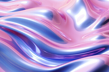 pink and purple chrome liquid texture smooth flowing waves with chromatic motion effect as background wallpaper pattern print - obrazy, fototapety, plakaty