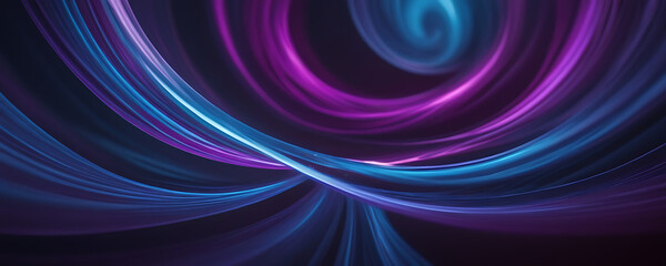 Abstract representation of magnetic fields with swirling patterns in shades of blue, violet, and magenta, creating a visually captivating and dynamic background - obrazy, fototapety, plakaty