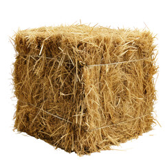 hay bale isolated on transparent background 