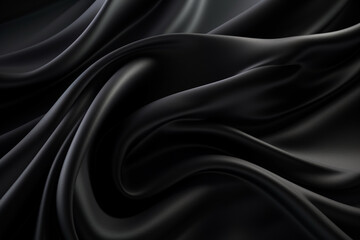 Obraz premium Black Fabric in Wavy Bokeh Abstract Background