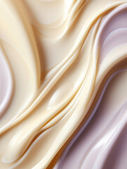 Fototapeta premium Elegant Swirls of Cream and White, Cosmetic Texture Background, Creamy Texture