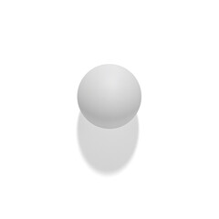 Ping pong ball forming modern abstract shape, with transparent background and shadow