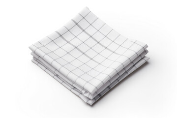checkered napkin white, isolated, mockup perspective
