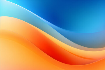blue orange abstract wavy color unique background, gradient blend, bright colored