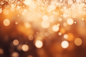 abstract brown bokeh background with blurred lights - obrazy, fototapety, plakaty