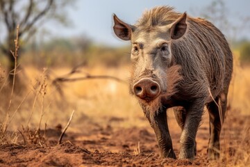Common warthog in the national Park