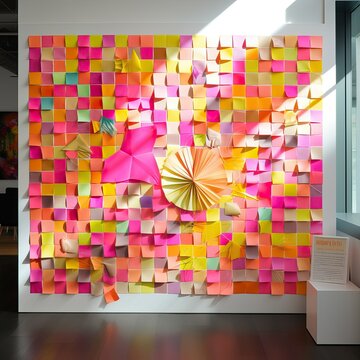 Colorful Post-it Notes in Creative Office Brainstorming Session