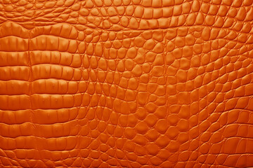 crocodile leather texture of orange texture, empty background for design, exclusive, alligator