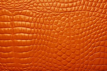Gartenposter crocodile leather texture of orange texture, empty background for design, exclusive, alligator © -=RRZMRR=-