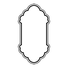 Islamic Vertical Frame Design double lines Outline Linear Black Stroke silhouettes Design pictogram symbol visual illustration
