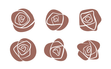 Abstract rose flowers vector clipart. Spring illustration.