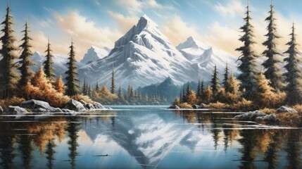 Crystal clear mountain lake a crystal clear mountains. AI generated