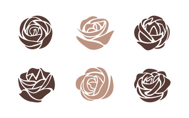 Abstract rose flowers vector clipart. Spring illustration.