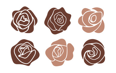 Abstract rose flowers vector clipart. Spring illustration.