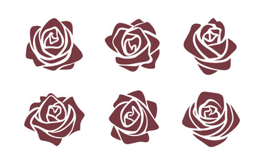 Abstract rose flowers vector clipart. Spring illustration.