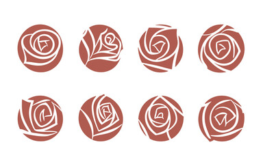 Abstract rose flowers vector clipart. Spring illustration.