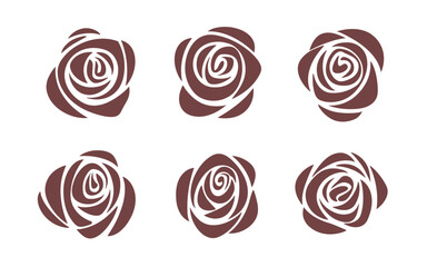 Abstract rose flowers vector clipart. Spring illustration.