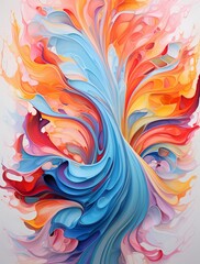 Fototapeta na wymiar A mesmerizing dance of liquid ribbons, gracefully flowing and splashing in a 3D abstract realm, creating a vivid display of color and dynamic fluidity