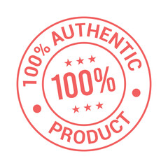 Authentic Product vector badge, logo and image. 100% Authentic Product badge