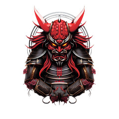  modern logo oni mask samurai style esports
