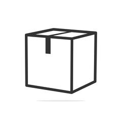 Cardboard Boxes top View vector illustration. Business and cargo object icon concept. Delivery cargo closed boxes vector design with shadow. Empty closed cardboard box icon design.