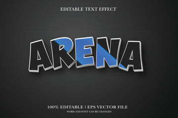 Arena 3d text effect styles mockup concept Black text
