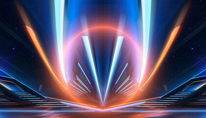 Fototapeta na wymiar Abstract modern futuristic neon background.
