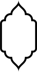 Islamic Vertical Frame Design Bold Line Outline Linear Black Stroke silhouettes Design pictogram symbol visual illustration