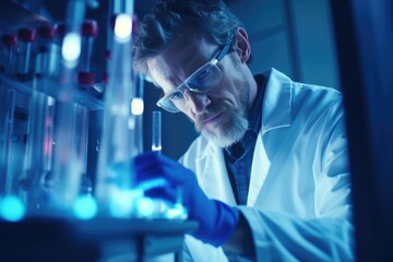 Researchers working in a modern pharmaceutical laboratory. Research and creation of innovative in a laboratory of a research institute. Creation of innovative medicines and vaccines.