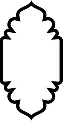 Islamic Vertical Frame Design Bold Line Outline Linear Black Stroke silhouettes Design pictogram symbol visual illustration