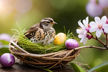 easter eggs in nest