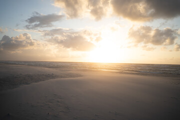 Naklejka na ściany i meble Sand Dunes North Sea Sunset