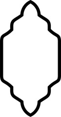Islamic Vertical Frame Design Bold Line Outline Linear Black Stroke silhouettes Design pictogram symbol visual illustration