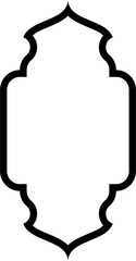 Islamic Vertical Frame Design Bold Line Outline Linear Black Stroke silhouettes Design pictogram symbol visual illustration