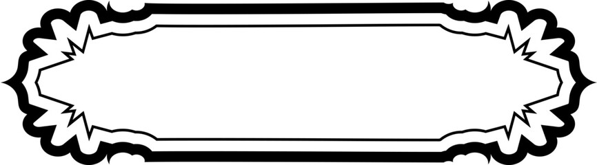 Obraz premium Islamic Label and Name Frame double lines Outline Linear Black Stroke silhouettes Design pictogram symbol visual illustration